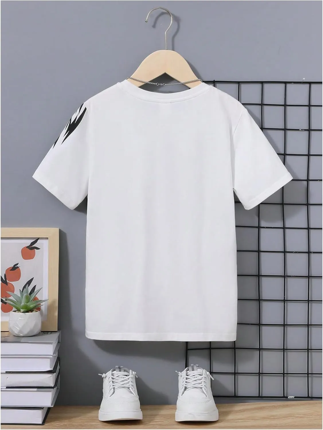 SweatyRocks Boy's Letter Print T Shirts Crew Neck Short Sleeve Graphic Tees Tops