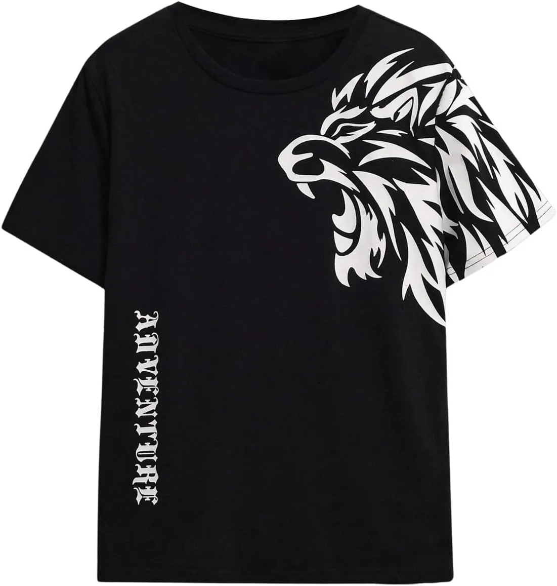 SweatyRocks Boy's Letter Print T Shirts Crew Neck Short Sleeve Graphic Tees Tops