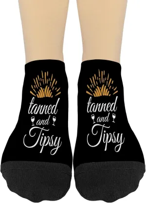 Tanned And Tipsy No Show Socks Crew Sock For Womens