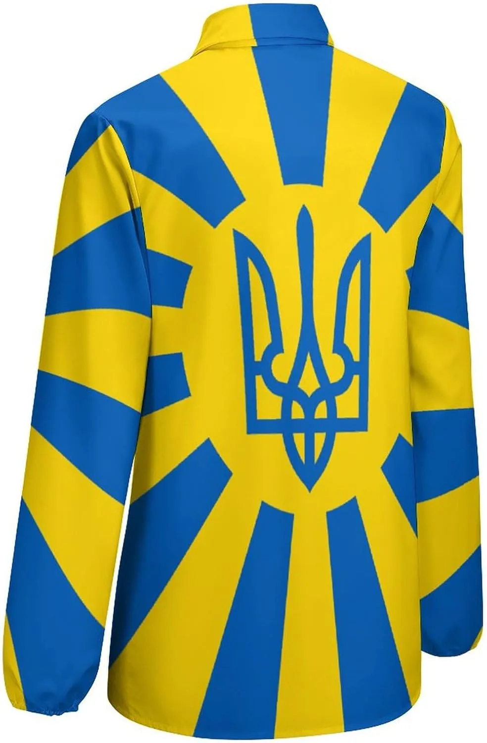 Ukrainian Flag Women's Shirt Casual Button Down Long Sleeve Shirts V Neck Blouses Slim Fit Tops