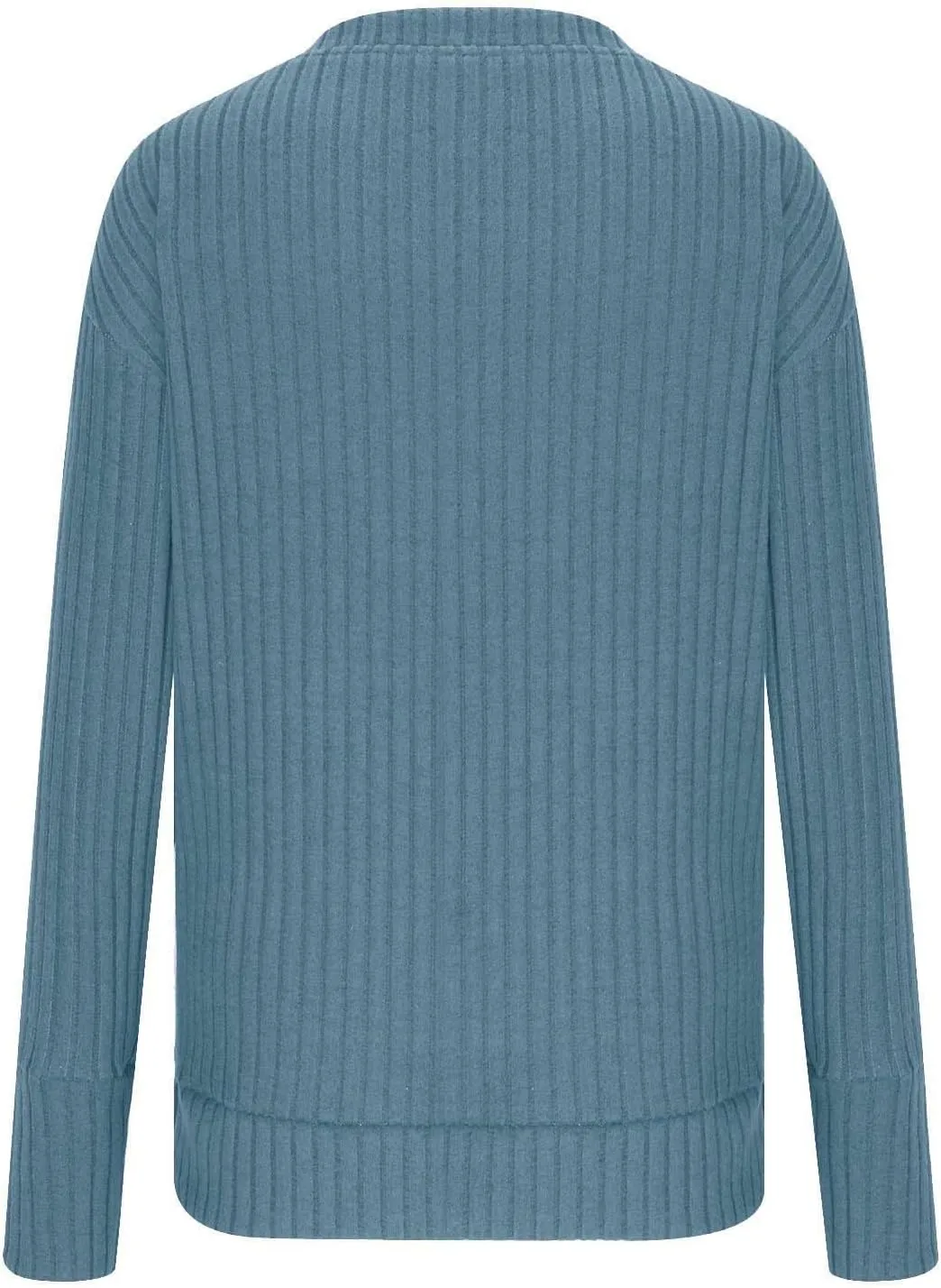 V Neck Long Sleeve Knitted Shirts for Women Casual Spring Fall Tops Lightweight Tunic Sweaters Fashion Clothes 2024