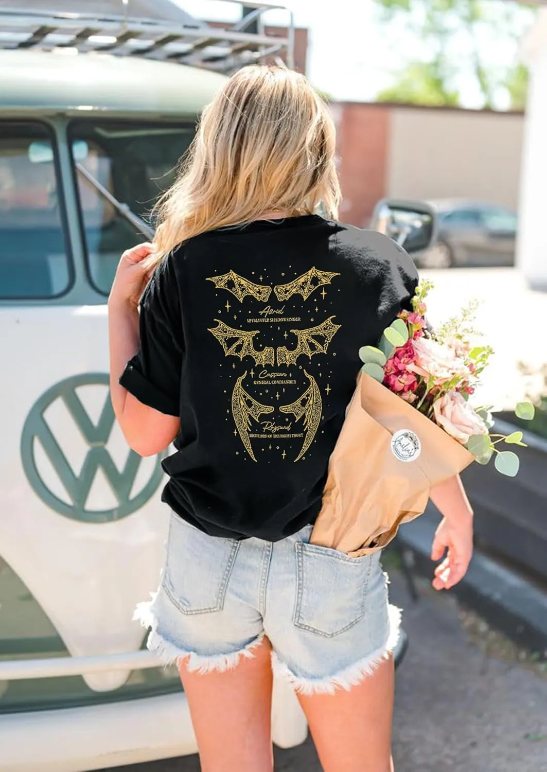 Velari Shirt Women Oversized Vintage Book Tshirt The Night Court T-Shirt Bat Boys Graphic Tee Bat Bookish Book Lover Tops