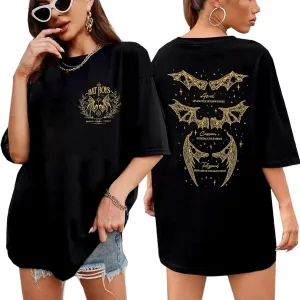 Velari Shirt Women Oversized Vintage Book Tshirt The Night Court T-Shirt Bat Boys Graphic Tee Bat Bookish Book Lover Tops