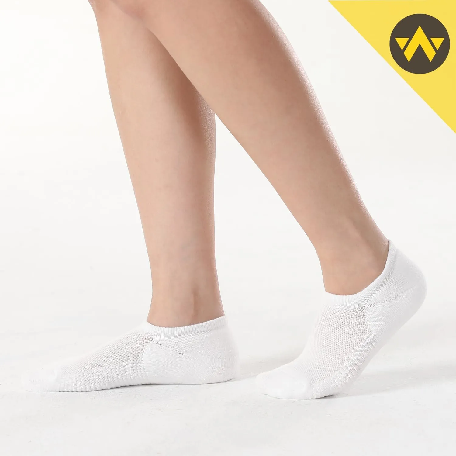 WANDER No Show Socks Women Low Cut Thick Cushion Cotton Socks Non Slip Invisible Casual Socks 6 Pairs