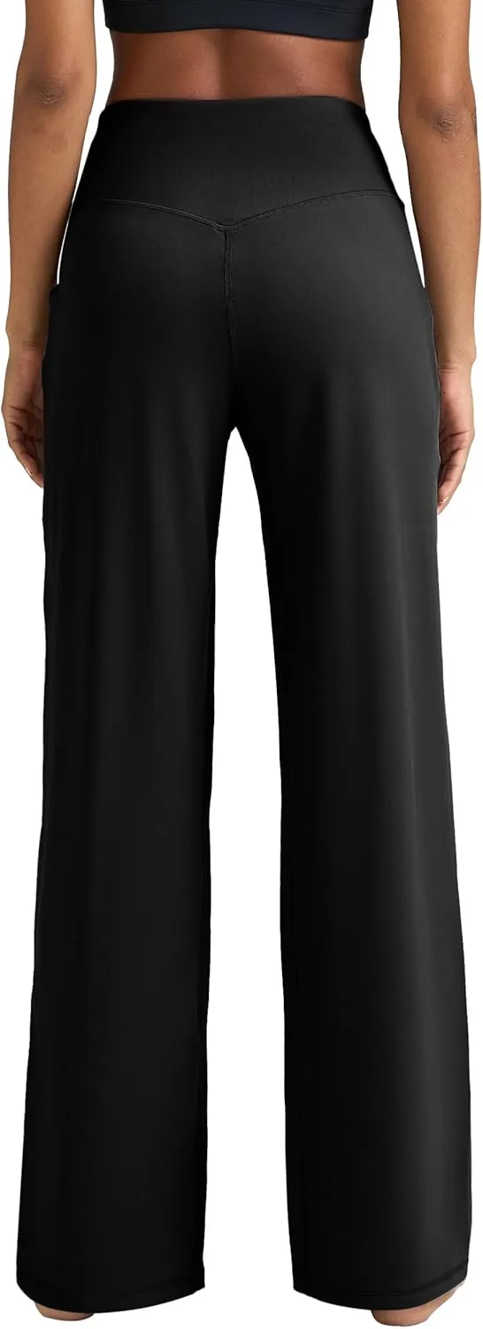 Wide Leg Pants Women High-Waisted Yoga Work Dress Pants, Casual Sweatpants, Petite/Regular/Tall
