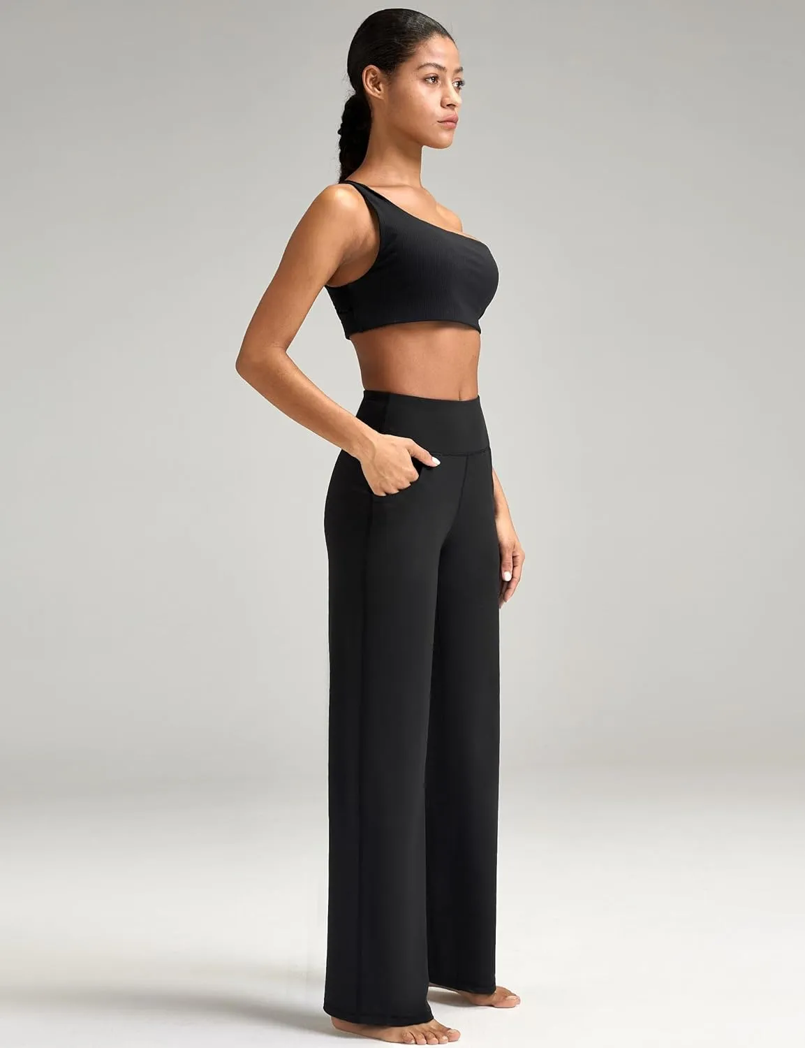 Wide Leg Pants Women High-Waisted Yoga Work Dress Pants, Casual Sweatpants, Petite/Regular/Tall