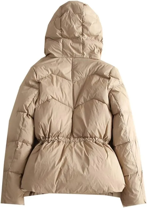 Winter Women 90% White Duck Down Coat Short Thick Warm Puffer Jacket Female Casual Waterproof Slim Black Parkas