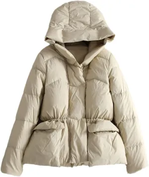 Winter Women 90% White Duck Down Coat Short Thick Warm Puffer Jacket Female Casual Waterproof Slim Black Parkas