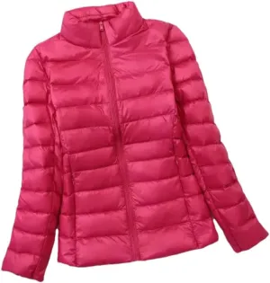 Women Fashion Hoodid Short Puffer Jackets Autumn Winter Female White Duck Down Slim Fit Coat