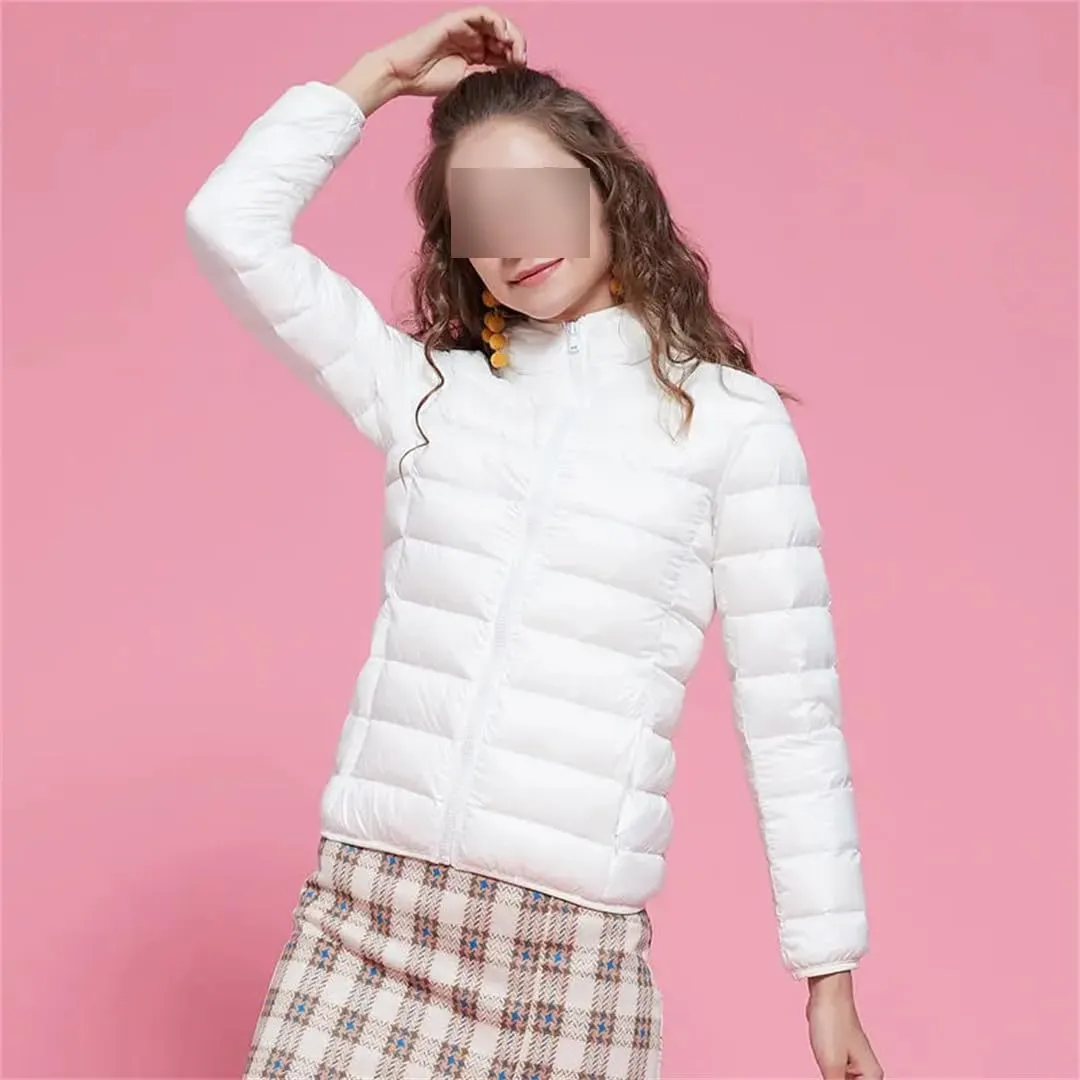 Women Jackets Spring Winter White Duck Down Warm Lightweight Packable Puffer Coats Female Parkas
