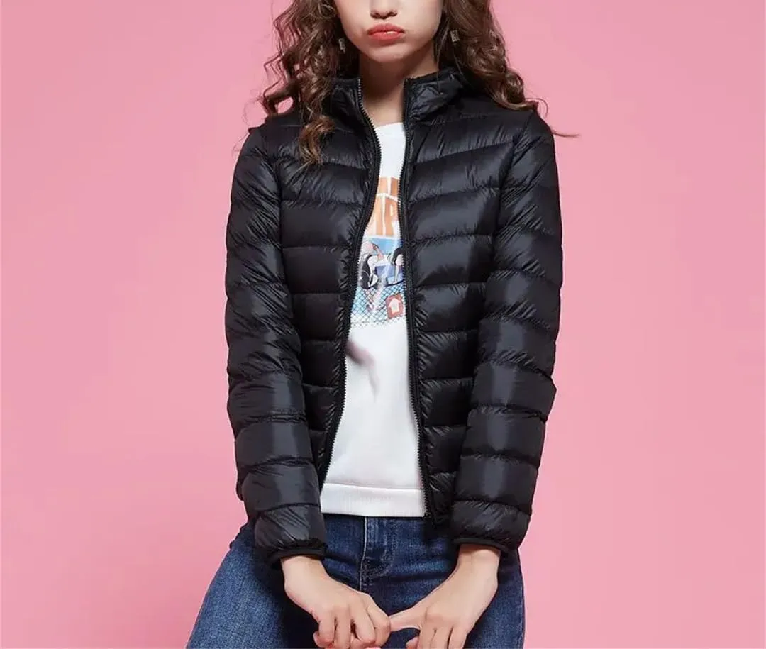 Women Jackets Spring Winter White Duck Down Warm Lightweight Packable Puffer Coats Female Parkas
