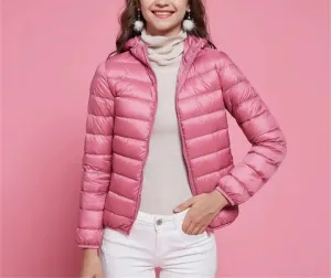 Women Jackets Spring Winter White Duck Down Warm Lightweight Packable Puffer Coats Female Parkas