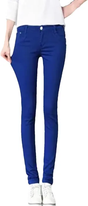 Women Oversized Pencil Jeans Office Skinny Denim Pants Slim Stretch Casual Trousers