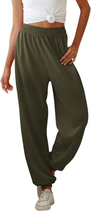 Women Sweatpants Joggers High Waist Tracksuit Bottoms Harem Pants with Pockets Running Workout Casual Lounge Wear