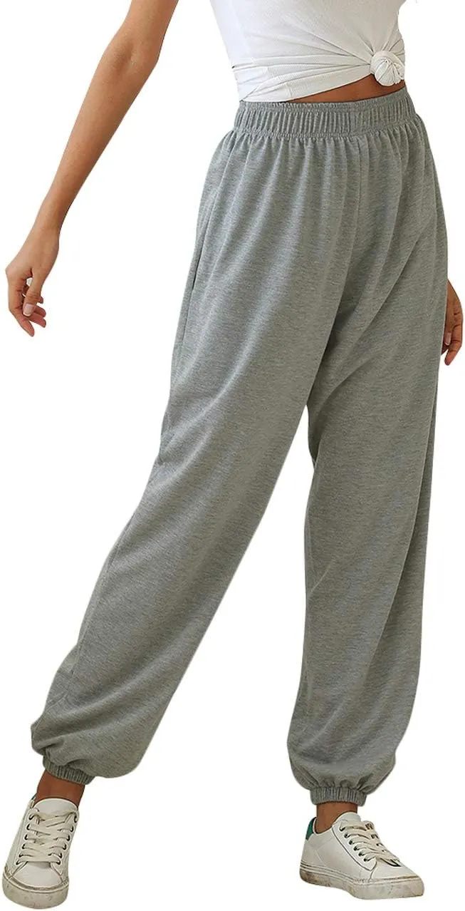 Women Sweatpants Joggers High Waist Tracksuit Bottoms Harem Pants with Pockets Running Workout Casual Lounge Wear