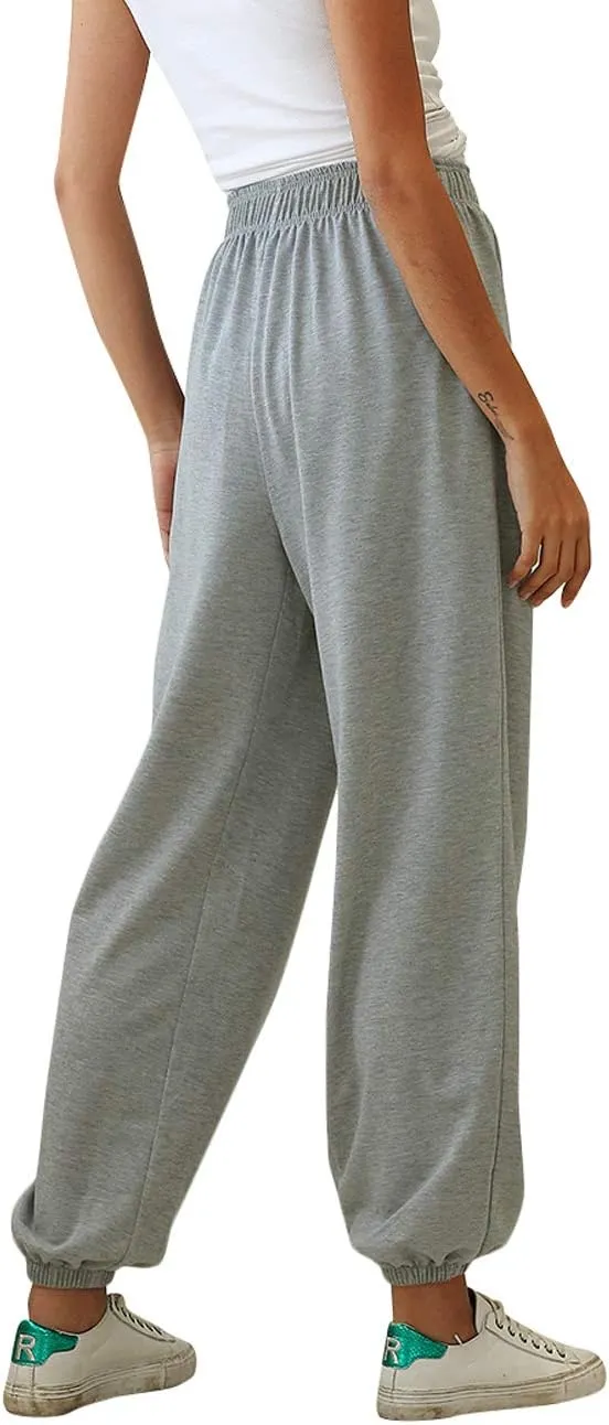 Women Sweatpants Joggers High Waist Tracksuit Bottoms Harem Pants with Pockets Running Workout Casual Lounge Wear