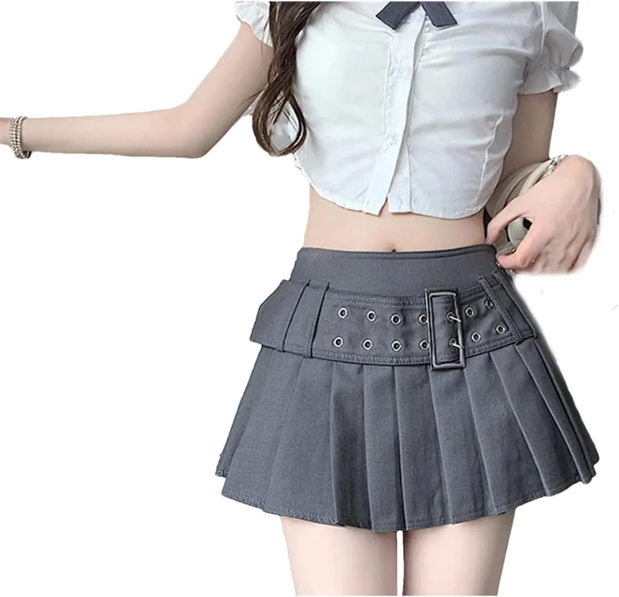 Women's A-Line Pleated Skirt Mini Skirts Harajuku Vintage Aesthetic Skirt