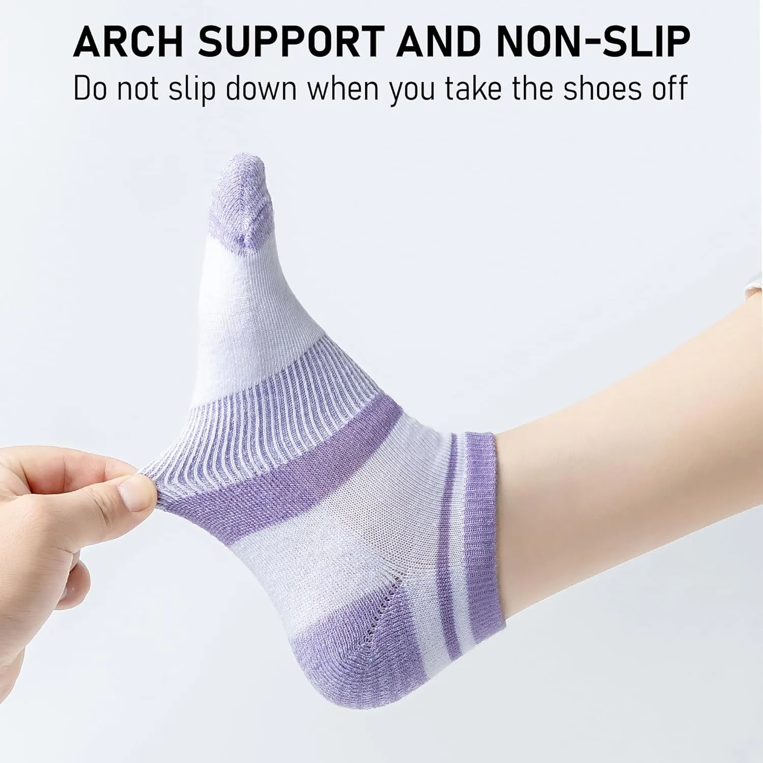 Womens Ankle Socks No Show Low Cut Socks 5 Pairs Seamless Lightweight Non Slip Cushioned Casual Socks for Women