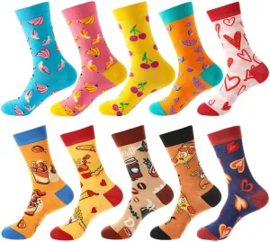 Women's Crazy Novelty Socks - Funny, Colorful Pattern Combed Cotton Socks