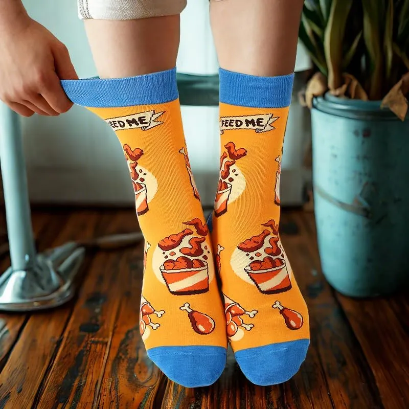 Women's Crazy Novelty Socks - Funny, Colorful Pattern Combed Cotton Socks