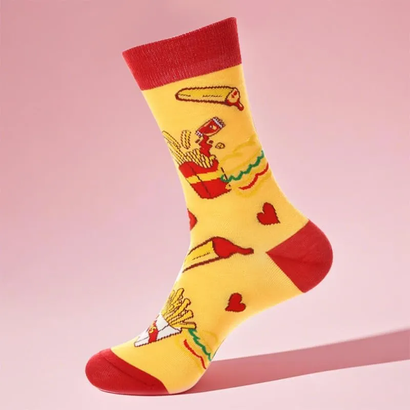 Women's Crazy Novelty Socks - Funny, Colorful Pattern Combed Cotton Socks