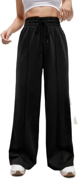 Women's Drawstring High Waist Wide Leg Sweatpants Oversized Sweats Pants Dressy Joggers Lounge Trousers with Pockets