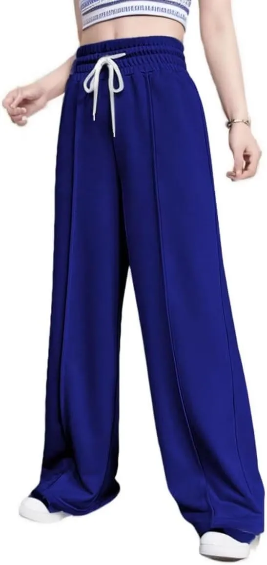 Women's Drawstring High Waisted Wide Leg Long Pants Casual Sweats Pants Cotton 2023 Athletic Trousers with Pockets