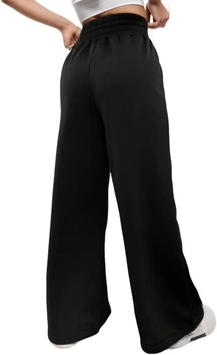 Women's Drawstring High Waisted Wide Leg Long Pants Casual Sweats Pants Cotton 2023 Athletic Trousers with Pockets