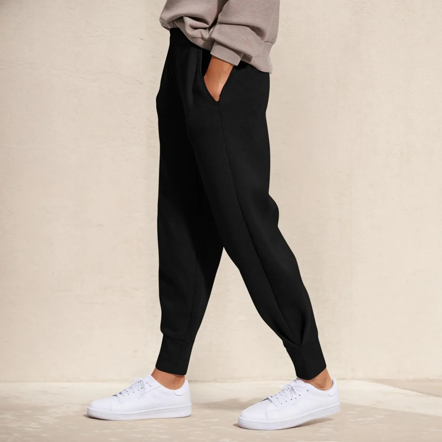 Womens Joggers with Pockets Fleece Lined Y2k Baggy Tapered Sweatpants Casual High Waisted Athletic Works Jogger Pants