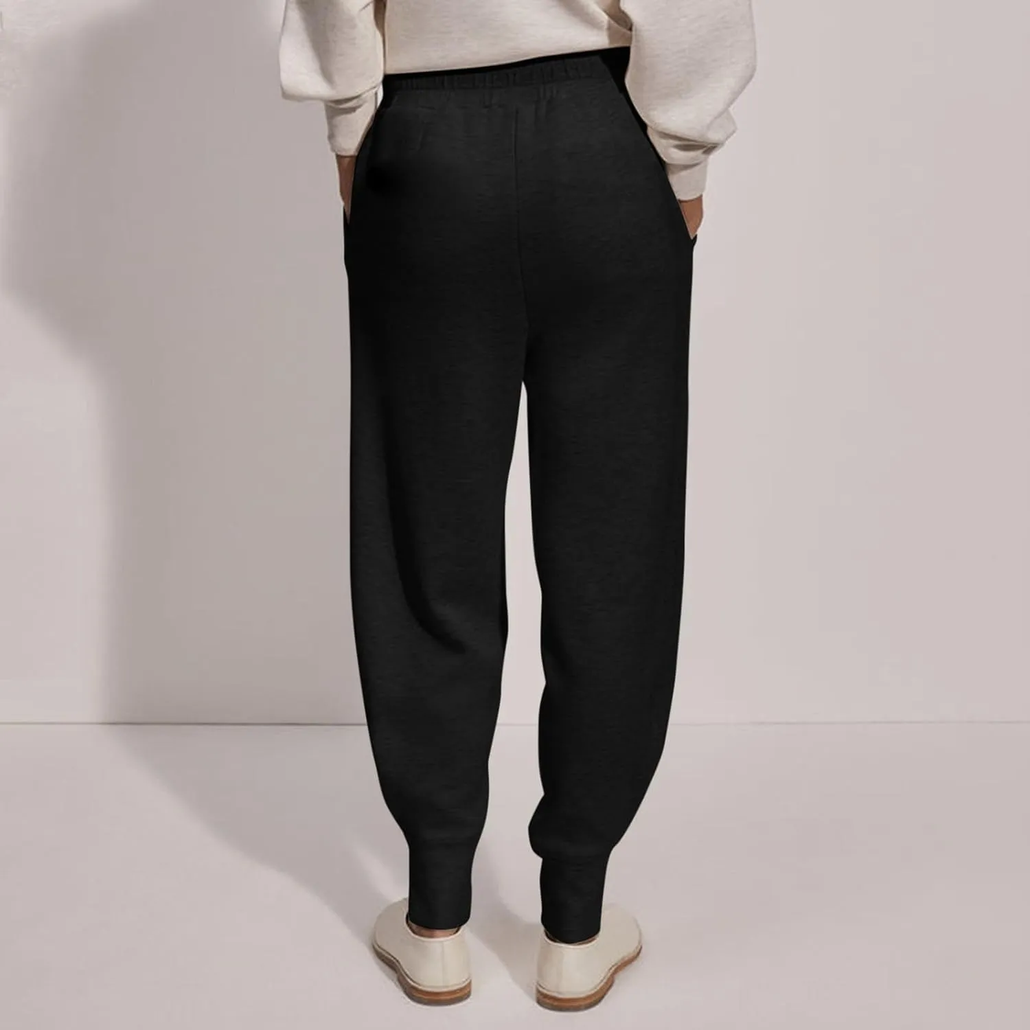 Womens Joggers with Pockets Fleece Lined Y2k Baggy Tapered Sweatpants Casual High Waisted Athletic Works Jogger Pants