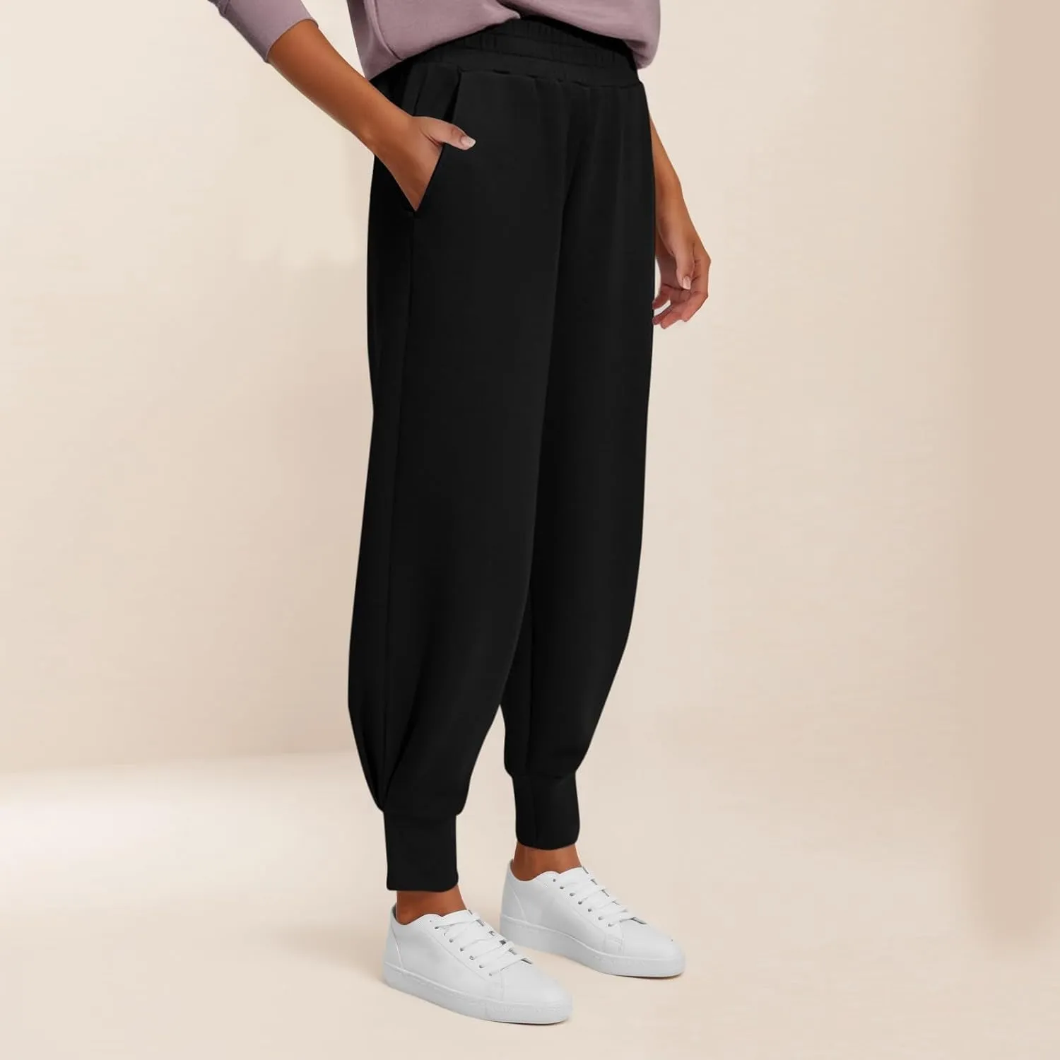 Womens Joggers with Pockets Fleece Lined Y2k Baggy Tapered Sweatpants Casual High Waisted Athletic Works Jogger Pants