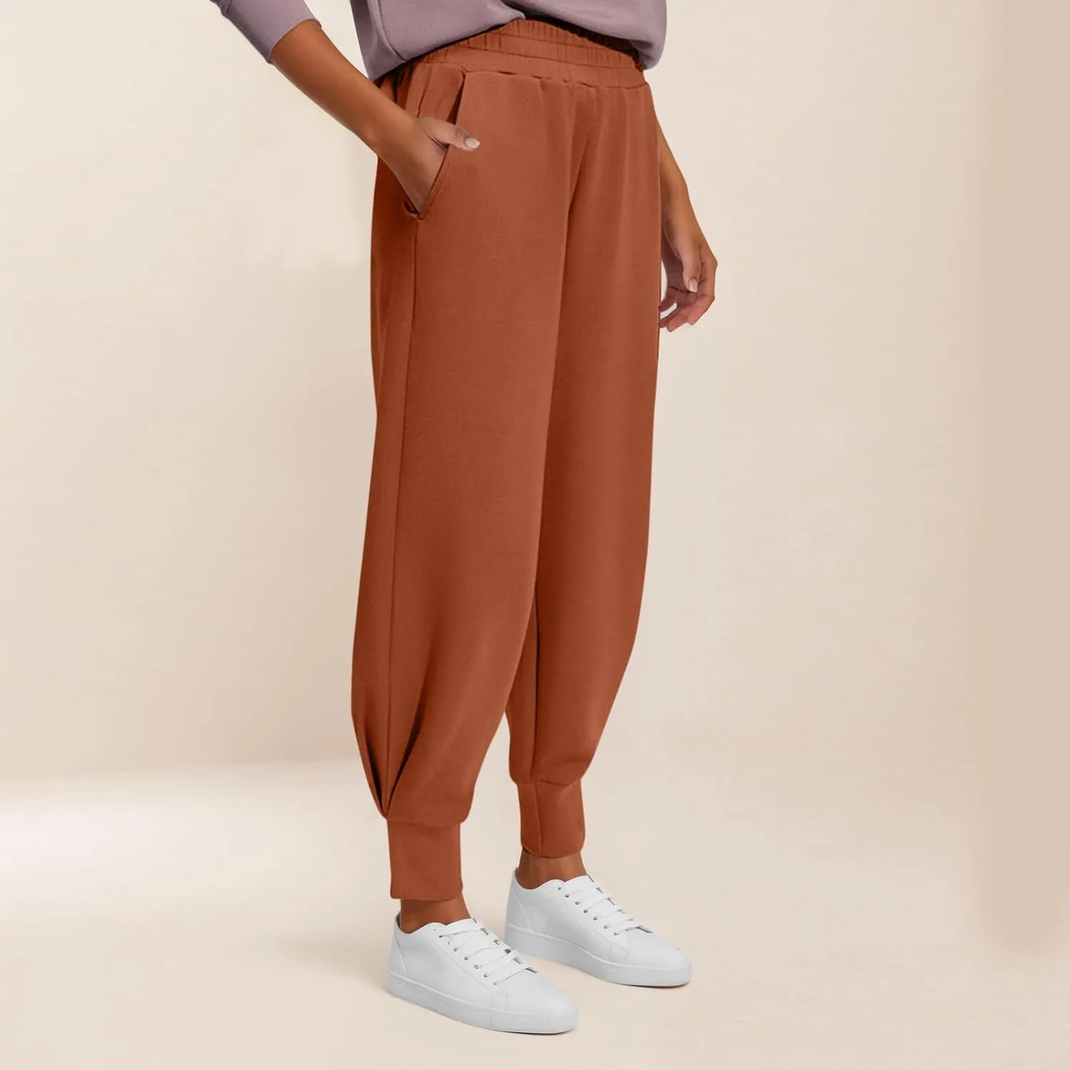 Womens Joggers with Pockets Fleece Lined Y2k Baggy Tapered Sweatpants Casual High Waisted Athletic Works Jogger Pants