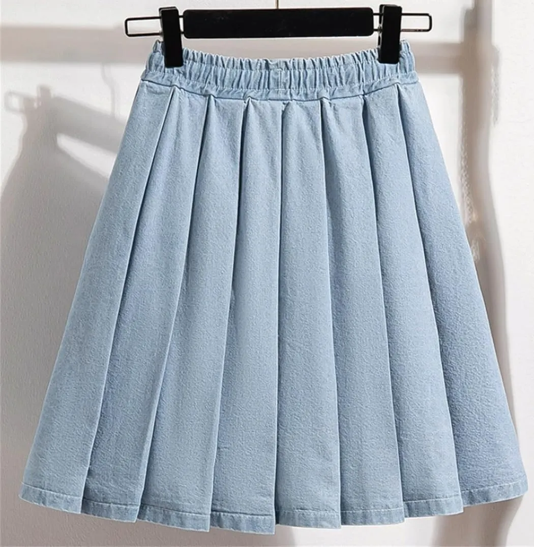 Women's Lace-Up Pleated Skirt Summer Elastic Waist Mini Skirt