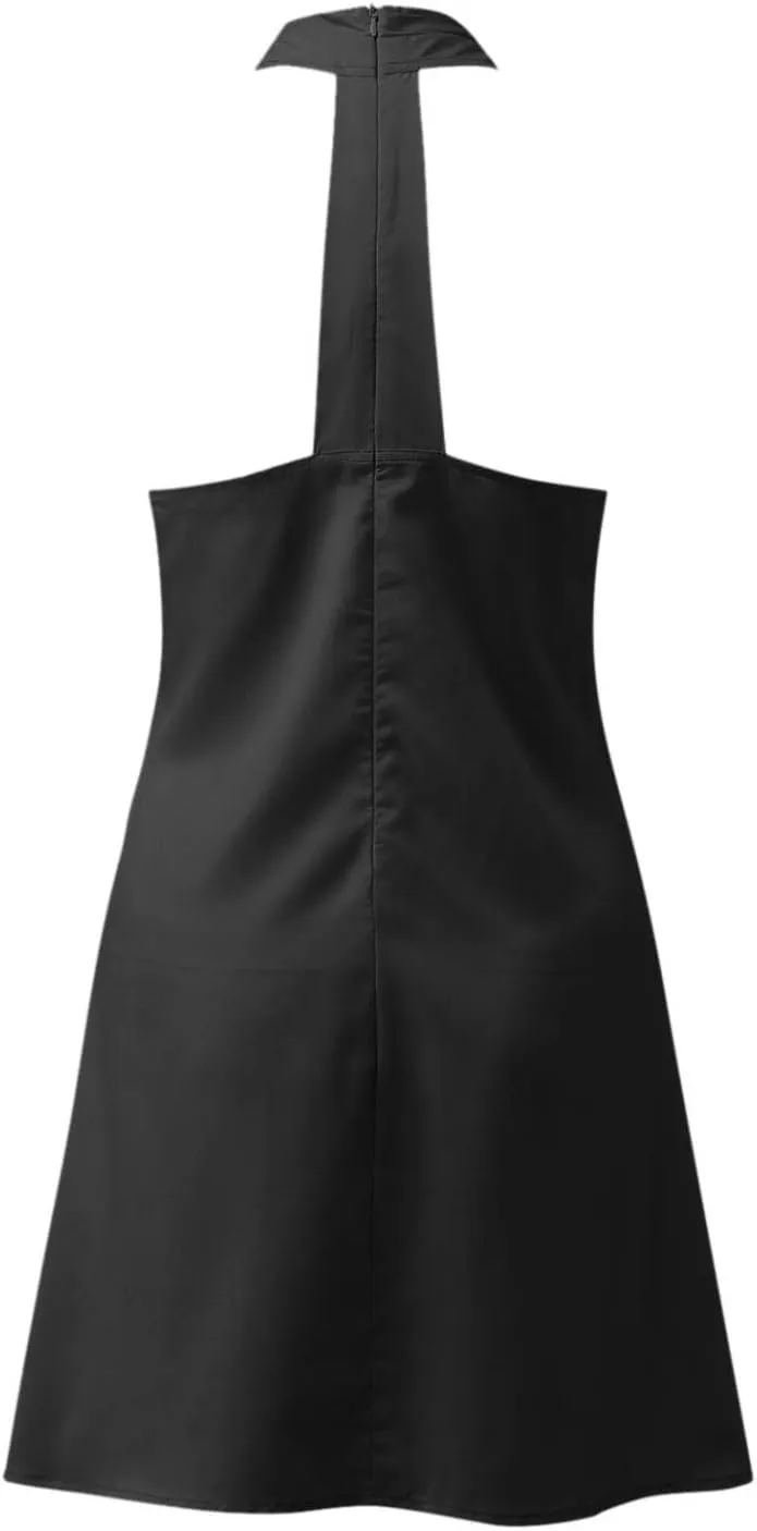 Womens Sexy Criss Cross Wrap Front Bodycon Halter Neck Midi Dress Summer Beach Tback Party Club Sleeveless Mini Dress