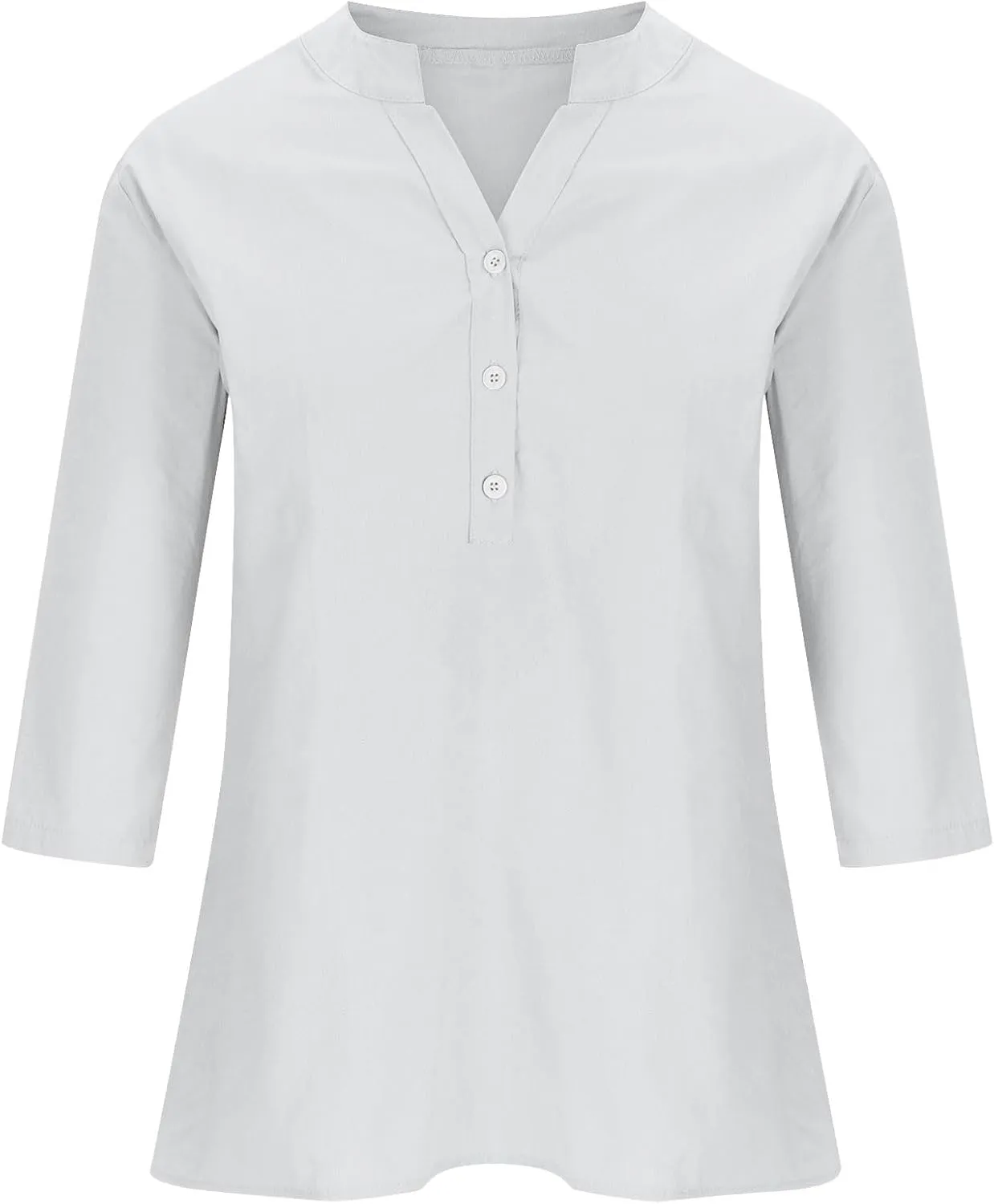 Women's V-Neck Long Sleeve Loose Button Cotton And Linen T-shirt Blouse,2024 Fall&Winter Womens Trendy Tops