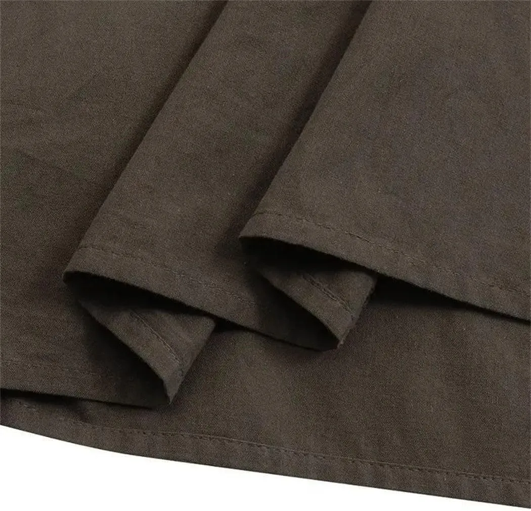 Womens Vintage Casual Pleated Skirt Harajuku Fashion High Waist Beach Party Long Skirt