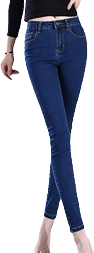 Womens Vintage Wide Leg Jeans Loose High Waist Trousers Stretch Skinny Casual Pencil Pants