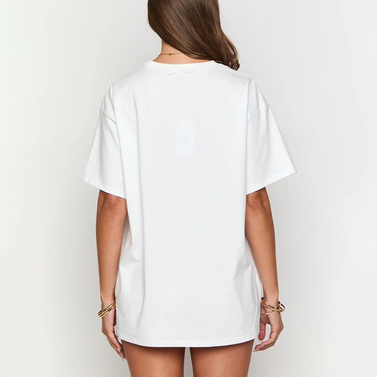 Y2k Oversized Summer Tops for Women Cute Bow Fruit Loose T Shirts Crew Neck Aesthetic Graphic Short Sleeve Tee