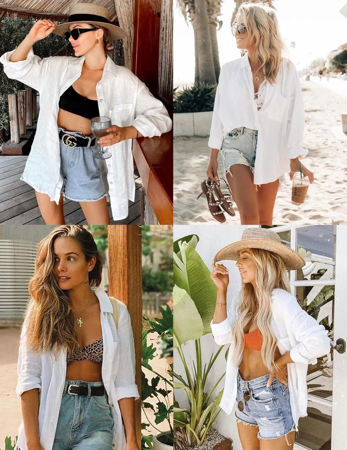 Zeagoo Womens Color Block Button Down Shirts Long Sleeve Linen Shirt Oversized Cotton Blouses Tops with Bust Pocket