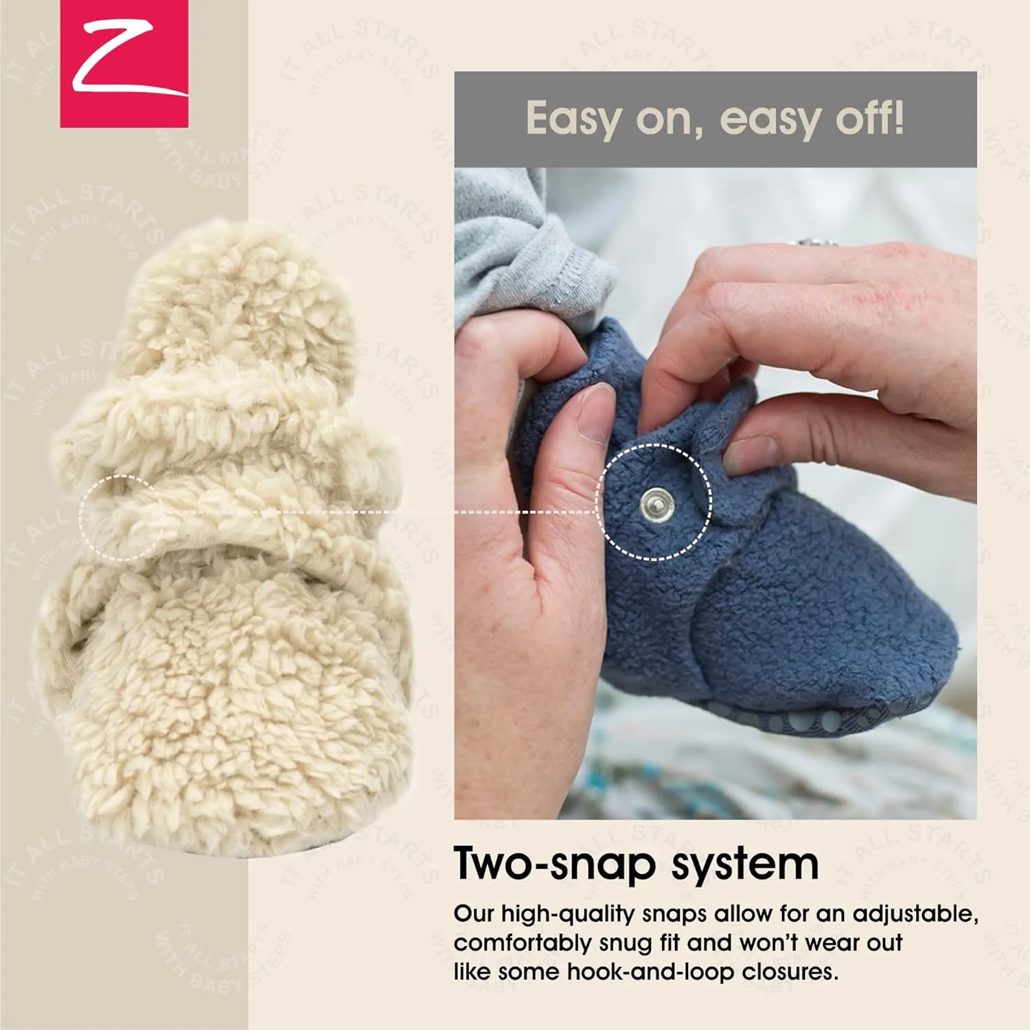 Zutano Unisex Furry Baby Booties with Grippers, Organic Cotton Lining, Baby Registry Must Haves